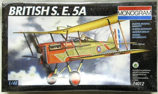 Monogram 1/48 British SE-5A - (S.E.5A Ex-Aurora), 74012 plastic model kit